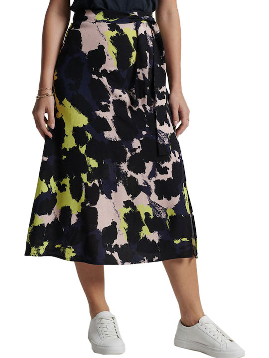 High-waisted Midi Skirt Multicolored