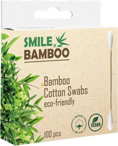 Smile Bamboo Μπατονέτες Βιοδιασπώμενες από Μπαμπού 100τμχ