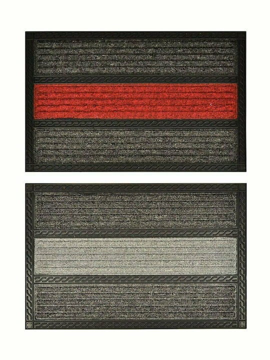 Sidirela Fußmatte Teppich mit rutschfester Unterlage E-3260 Γκρι / Γκρι Σκούρο 40x60cm Ε-3260