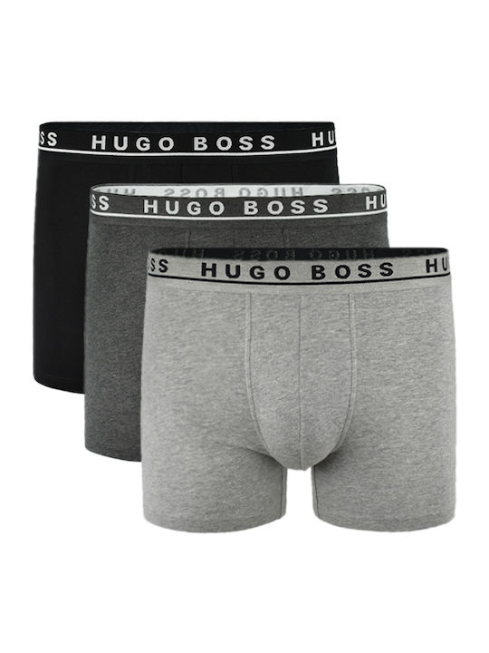 Hugo Boss Ανδρικά Μποξεράκια Μαύρο / Ανθρακί / Γκρι 3Pack