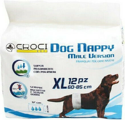 Croci Dog Nappy Male Wrap Βρακάκι Σκύλου για Ακράτεια XLarge 12τμχ