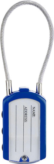 Master Lock Padlock with Cable Combination Blue Blue 1pcs