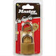 Master Lock 150T Steel Padlock Brass with Key 50mm 2pcs