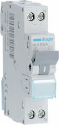 Hager 1-Pole Automatic Circuit Breaker 4A MLN504A