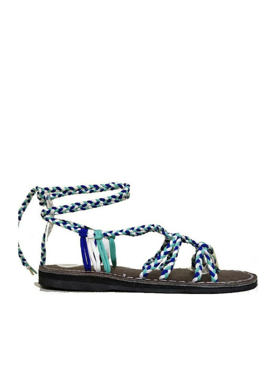 Twist Naxos Γυναικεία Σανδάλια Jade Blue / White