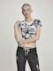 Women's Summer Crop Top Cotton Short Sleeve Snow Camo