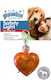 Pawise Hundemarke Herz mit Licht Rot Metall 3.5x4cm