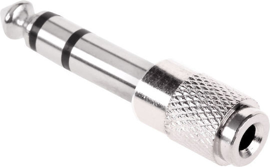Μετατροπέας 6.3mm male σε 3.5mm female Ασημί 1τμχ DM-0324