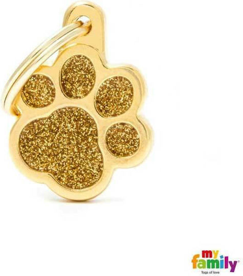 My Family Shine Paw Glitter Идентификационен знак за куче Лапа Златист 1.9x1.8см