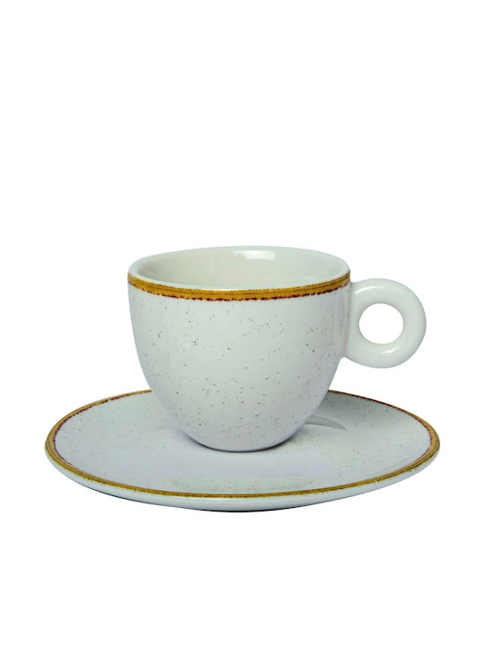 GTSA Porcelain Cappuccino Cup Set 200ml White 6pcs