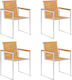 Scaun de exterior Lemn Teak 4buc 60x56x85cm