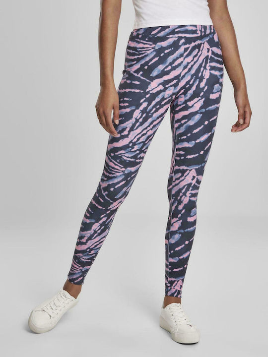 Urban Classics Women's Long Legging High Waisted Darkshadow/Pink