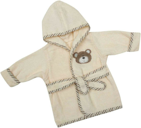 Das Home Kids Hooded Bathrobe Smile Beige