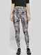 Women's Long Legging High Waisted Black Zebra