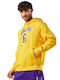 Nike NBA Los Angeles Lakers Lebron James Men's Sweatshirt with Hood and Pockets Amarillo