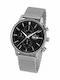 Jacques Lemans Retro Classic Men's Watch 44mm Chronograph Automatic with Silver Metal Bracelet