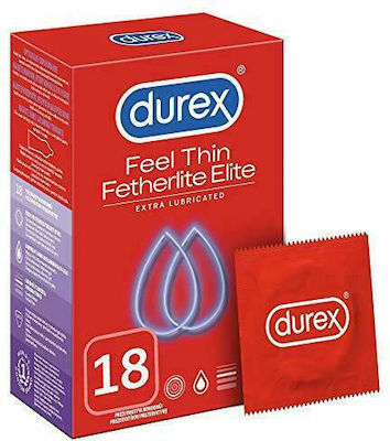 Durex Feel Thin Fetherlite Elite Extra Lubricated Condoms 18pcs