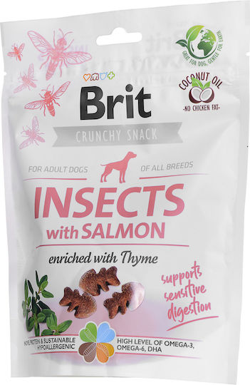 Brit Care Dog Насекомо И Сьомга Вкусна Лакомство За Кучета Сьомга 200гр