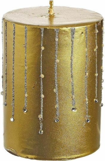 JK Home Decoration Christmas Gold Candle 10x8cm