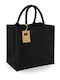 Westford Mill W413 Fabric Shopping Bag in Black color