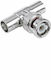 Converter BNC male to BNC 2x female Silver 1pcs DM-0493