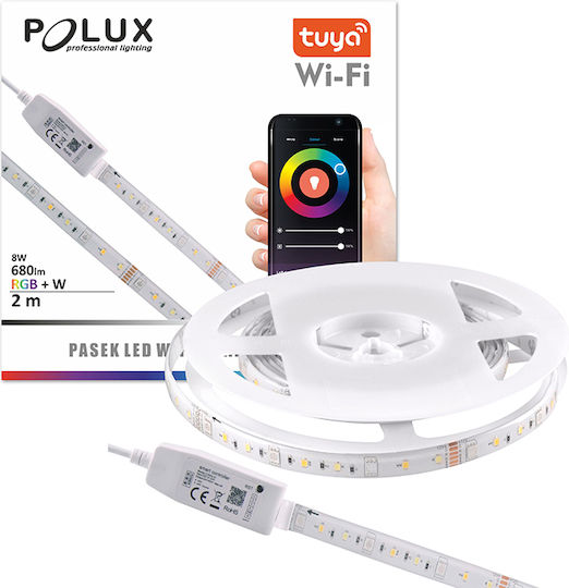 Polux Waterproof Smart LED Strip Wi-Fi 220V RGBW Light 2m with Power Supply & WiFi Controller