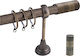 Frans Extendable Metallic Curtain Pole Α8 Single Φ25mm 140cm Antique 140-250cm. Α8/03