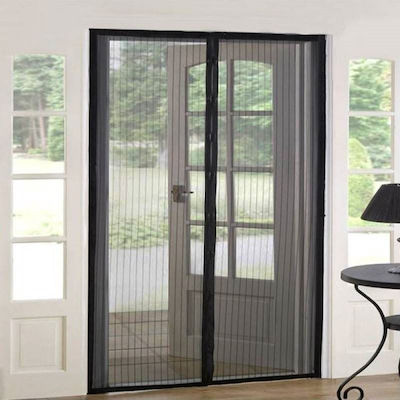 Sidirela Self-Adhesive Screen Door Magnetic Black 220x100cm Ε-0512