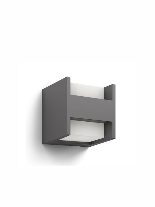Philips MyGarden Arbour Επιτοίχια Εξωτερική Πλαφονιέρα LED IP44 4.5W με Φυσικό Λευκό Φως 12.7x13x13εκ.