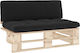 Two-Seater Sofa Outdoor from Pallets with Pillows 110x65x55cm