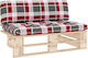 Two-Seater Sofa Outdoor from Pallets with Pillows 110x65x55cm