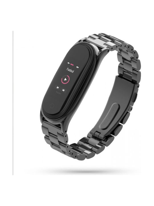 Stainless Steel Λουράκι Μεταλλικό Μαύρο (Mi Smart Band 5/Mi Smart Band 6)