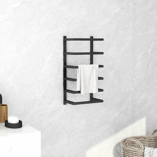 vidaXL Wall-Mounted Bathroom Ladder with 6 Positions ​24x48cm Black