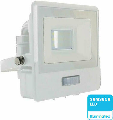 V-TAC Waterproof LED Floodlight 10W Cold White 6500K with Motion Sensor IP65