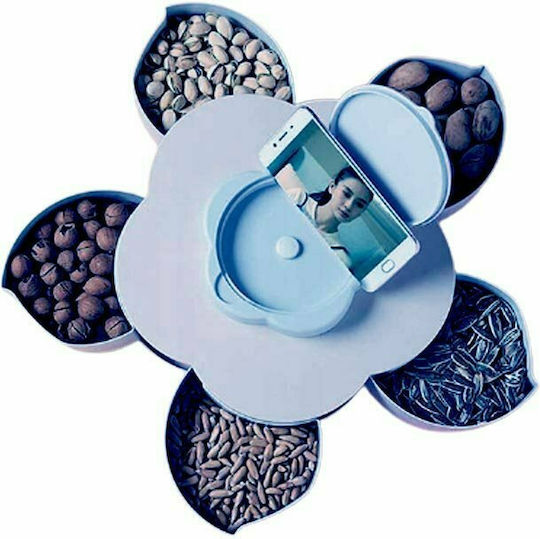 Kunststoff Dessert Turm Ständer & Tabletts 5 Positionen Blau Ø27xY6.5cm
