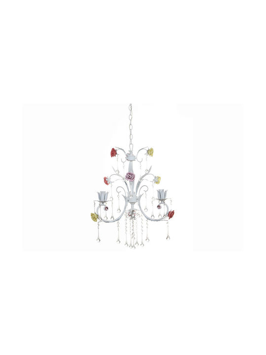 Keskor Candelabru 3xE14 Ø54cm cu Cristale Alb 0733-3