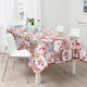 1261 Christmas Stain-resistant Tablecloth Fabric Red L150xW150cm.