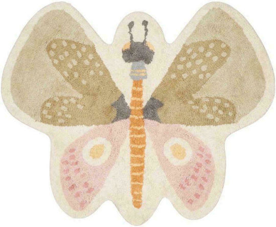 Little Dutch Butterfly Kinder Teppich Schmetterlinge Mint/Pink 94x110cm