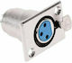 Proel DM-0046-L XLR Șasiu 3PIN Ștecher XLR feminin 5buc Argintiu