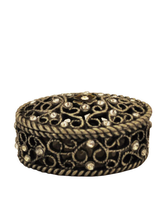 Ankor Metallic Silver Jewellery Box 5.5x4x2.5cm