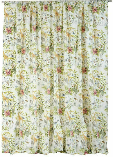 Anna Riska Κουρτίνα με Τρέσα Safari Πράσινο 140x270εκ.