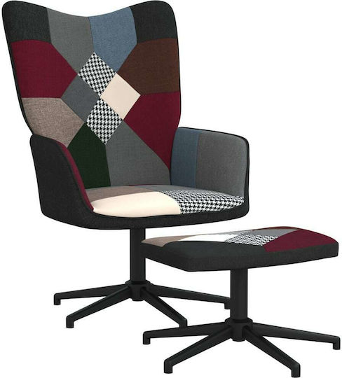 Πολυθρόνα με Υποπόδιο 62x68x98cm Patchwork Πολυθρόνα με Υποπόδιο 62x68x98cm Patchwork
