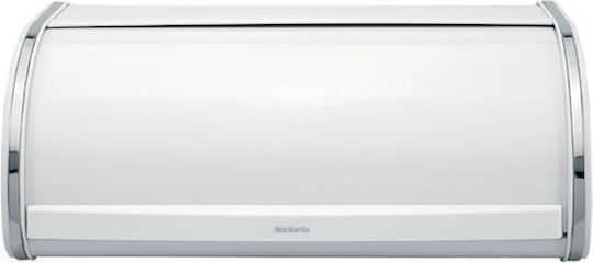 Brabantia Roll Top Bread Bin Bread Box with Lid Inox White 44.7x26.8x17.3cm Brabantia Roll Top Bread Bin Bread Box with Lid Inox White 44.7x26.8x17.3cm