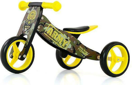Milly Mally Kids Balance Bike 2-in-1 Army Yellow