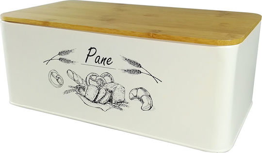 Gusto Casa Bread Box with Lid Metallic Beige 33x18x13cm