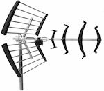 Alcad NEO-042 Draußen TV-Antenne (keine Stromversorgung erforderlich) in Schwarz Farbe Verbindung mit Koaxialkabel