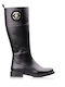 Ragazza Leather Riding Boots with Zipper Black