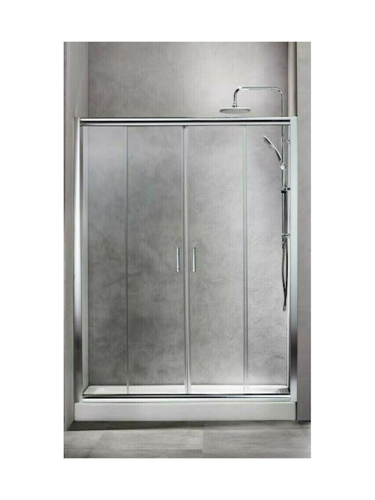 Tema New 4-Panel Sliding Entry Door Διαχωριστικό Ντουζιέρας με Συρόμενη Πόρτα 160-163x180cm Clear Glass