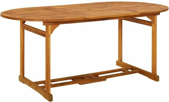 Ξύλινο Τραπέζι Εξωτερικού Χώρου Καφέ 180x90x75εκ.