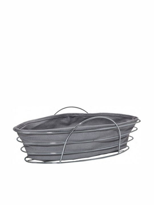 Metallic Bread Basket Gray